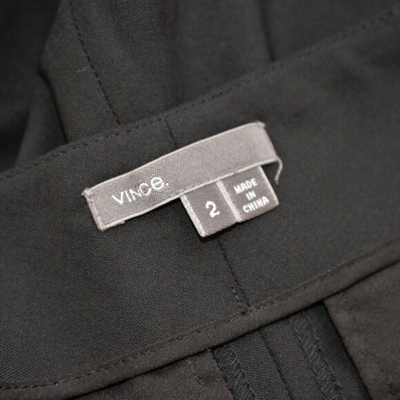 Vince Black Wool Tapered Trousers Adjustable Waist Sz 2 - Picture 4 of 7